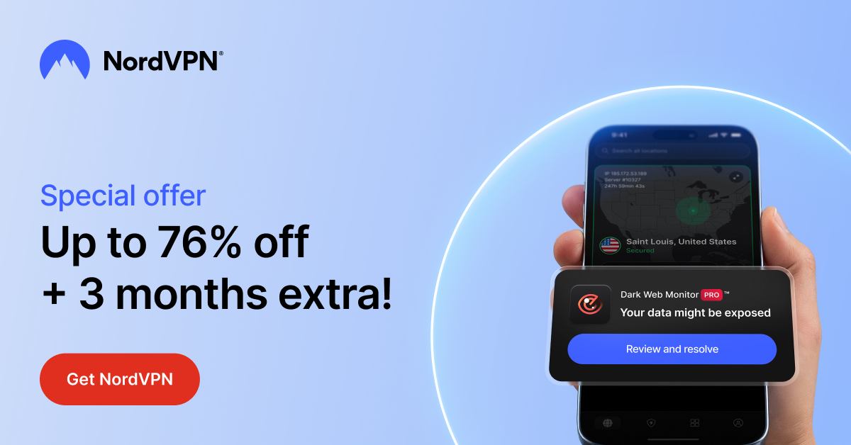 NordVPN coupon promotion for US